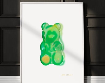 Printable Wall Art | Digital Prints | Instant Download | Gummy Bear Painting | Modern Pop Art | Gummy Bear Print | Digital Download