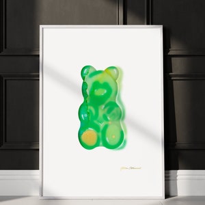 Printable Wall Art | Digital Prints | Instant Download | Gummy Bear Painting | Modern Pop Art | Gummy Bear Print | Digital Download