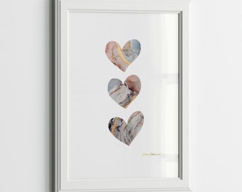 Heart Wall Art, Heart Wall Decor, Printable Nursery Decor, Heart Prints for Girls Bedroom, Pictures for Girls Room, Gender Neutral Nursery