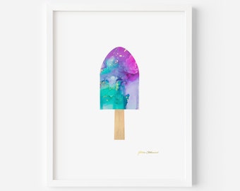 Printable Wall Art | Digital Prints | Instant Download | Popsicle Painting | Modern Pop Art | Popsicle | Digital Download