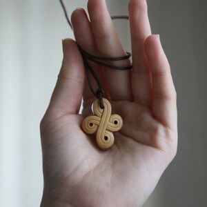 Wood Cross Necklace Wooden Cross Pendant Hand Carved Wood Cross Pendant Christian Jewelry image 7
