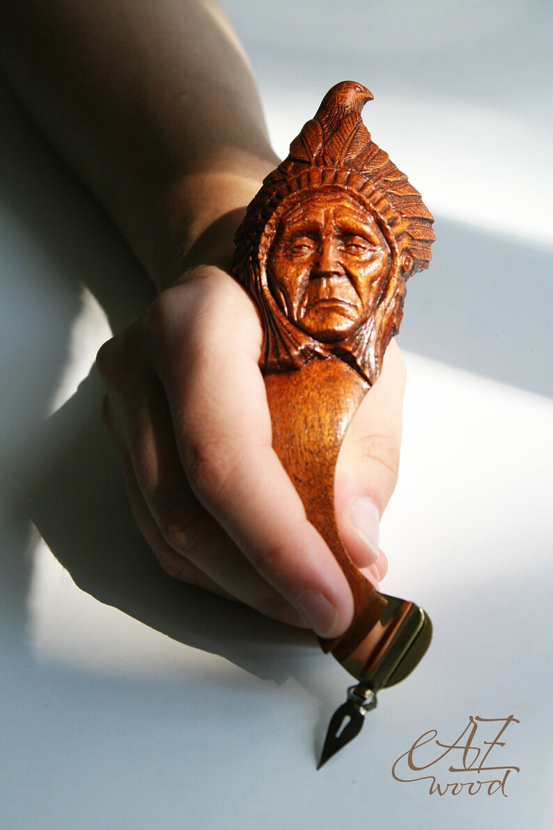 INDIAN Ergonomic pen holder Sculptural oblique pen holder Etsy