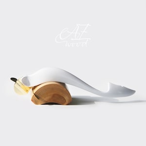 Set &quot;White Whale&quot; - Ergonomic Oblique pen holder - RIGHT-handed or LEFT-handed