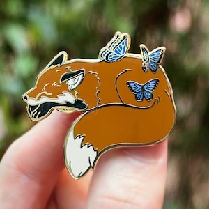 Fox Enamel Pin Woodland Pin Cute Fox Fox Gifts Cottagecore Enamel Pin  Forest Enamel Pin Fox Lover Fox Art Woodland Gift 