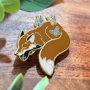 Anxiety and Peace Fox Enamel Pin: Bible Verse Reminder not to worry B GRADE