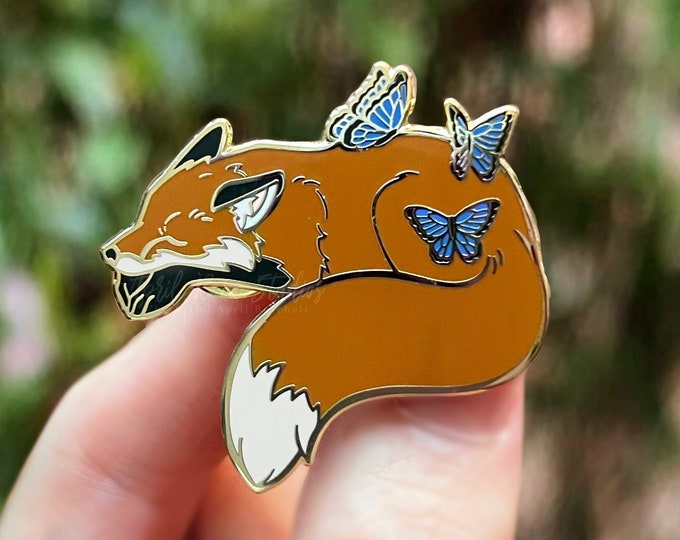 Standard Anxiety & Peace Fox Enamel Pin Accessory Emotional Support Token Scripture Reminder Spirit Animal