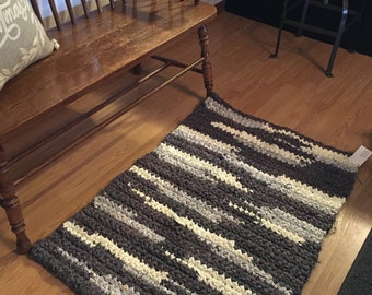 Dark Gray Crocheted Rag Rug