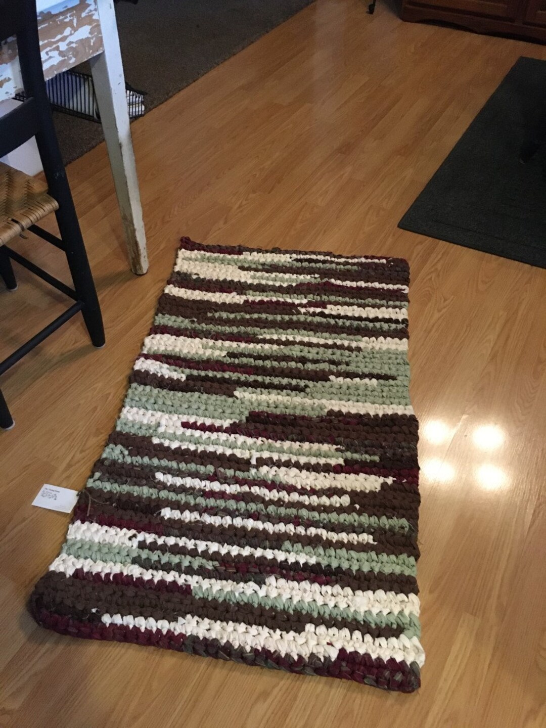 Brown Rag Rug Brown and Green Crocheted Rag Rug - Etsy