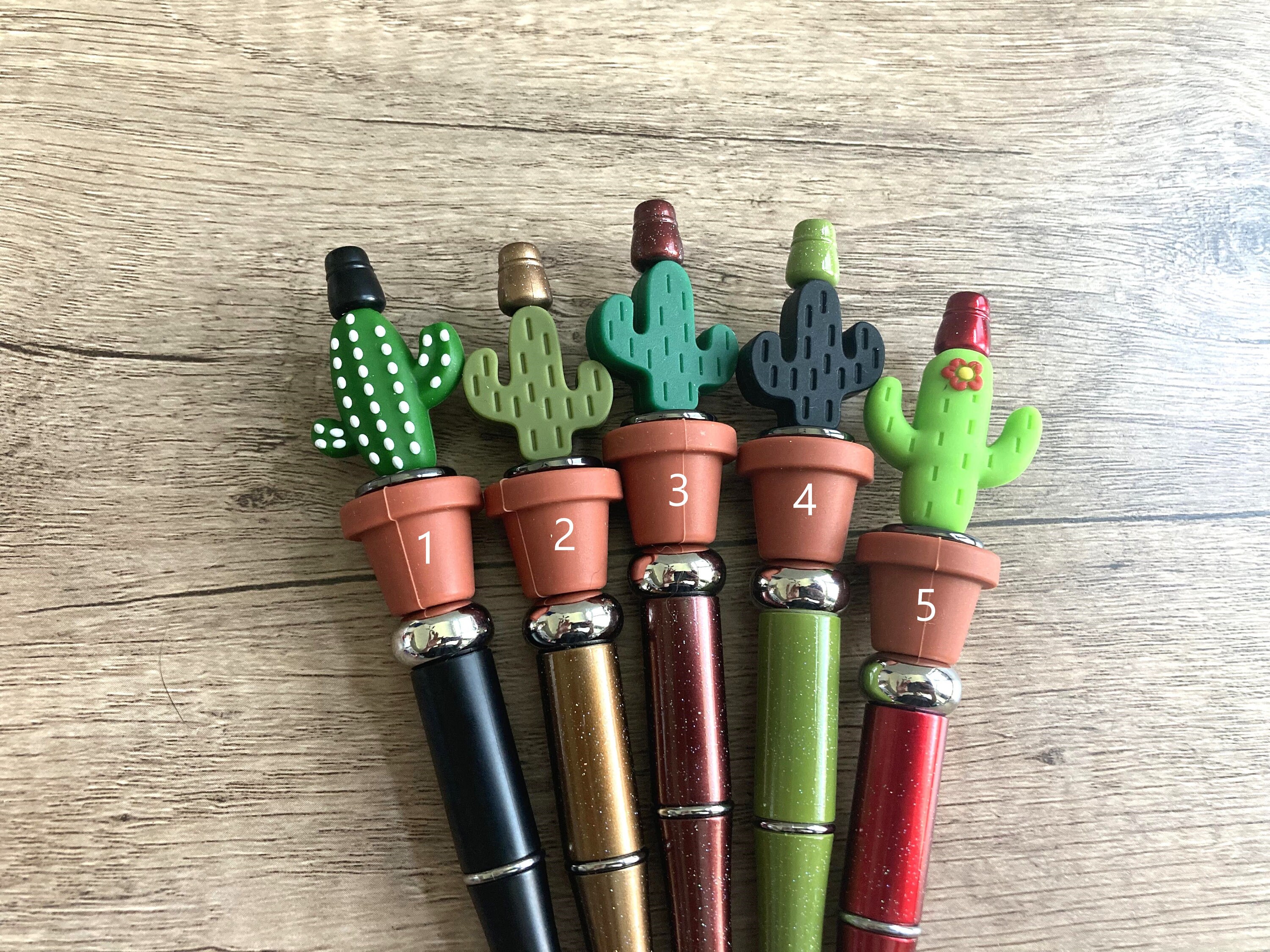 Cute Silicone Beaded Pens - personalization available - choose your  favorite. Coffee, Bobba, Cactus, wild, Cheetah, Concha, Refill included