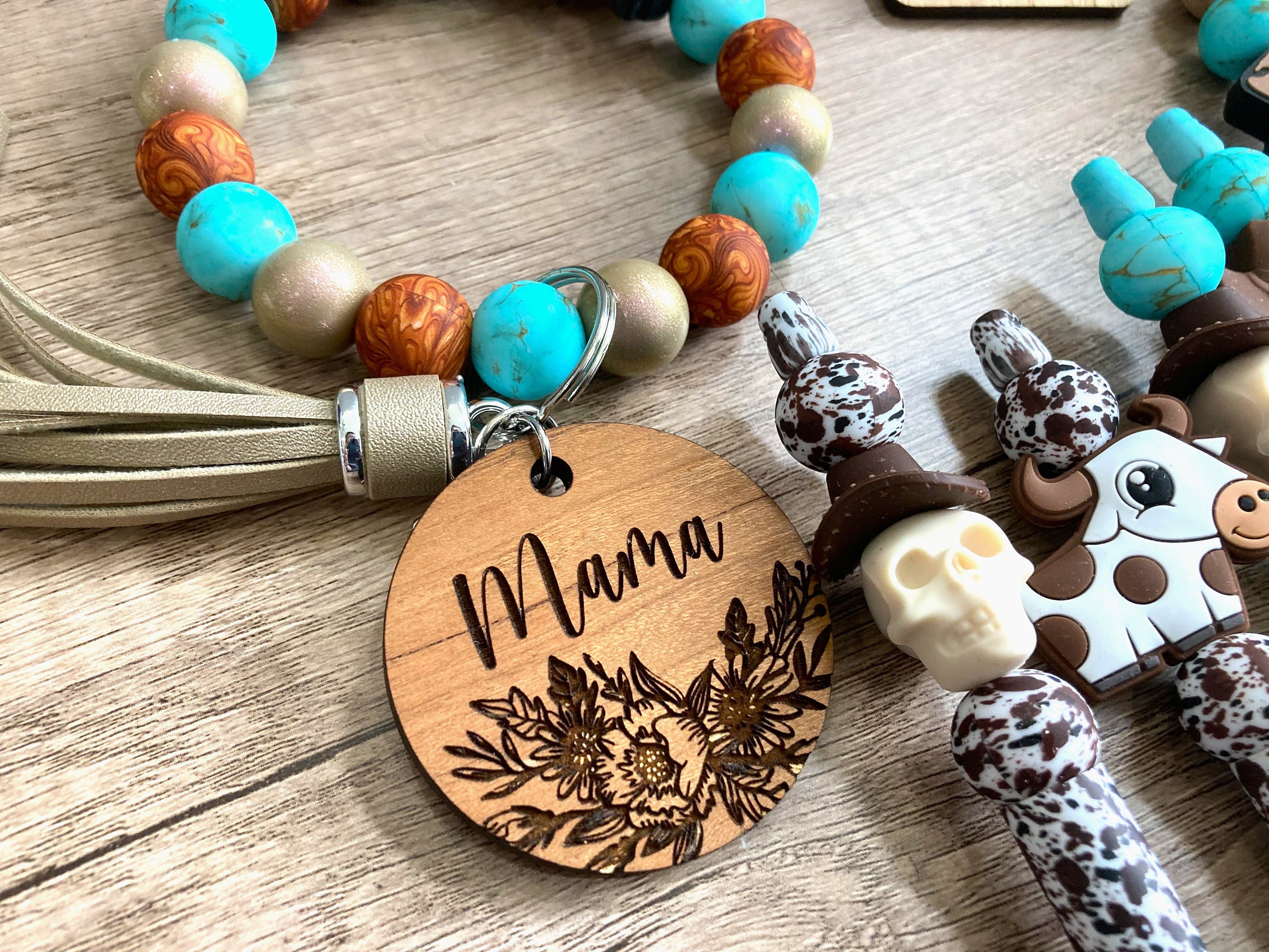 Country Western Mama Women's Keychain With Custom Wooden Key Tags and ...