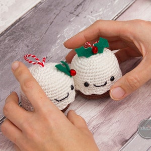 Christmas Pudding Crochet Pattern Instant PDF Download Kawaii Amigurumi Tree Decoration Beginner Crochet Pattern image 7