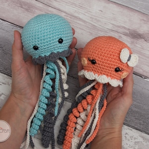 Modèle de méduse au crochet - Téléchargement instantané du PDF - Modèle animal Amigurumi - Modèle de crochet pour débutant