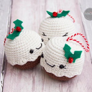 Christmas Pudding Crochet Pattern Instant PDF Download Kawaii Amigurumi Tree Decoration Beginner Crochet Pattern image 5