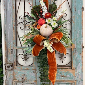 Fall Pumpkin Wreath, Thanksgiving Pumpkin wreath, Pumpkin Wreath, Fall Wreath, Rectangle Moss wreath, Thanksgiving Wreath