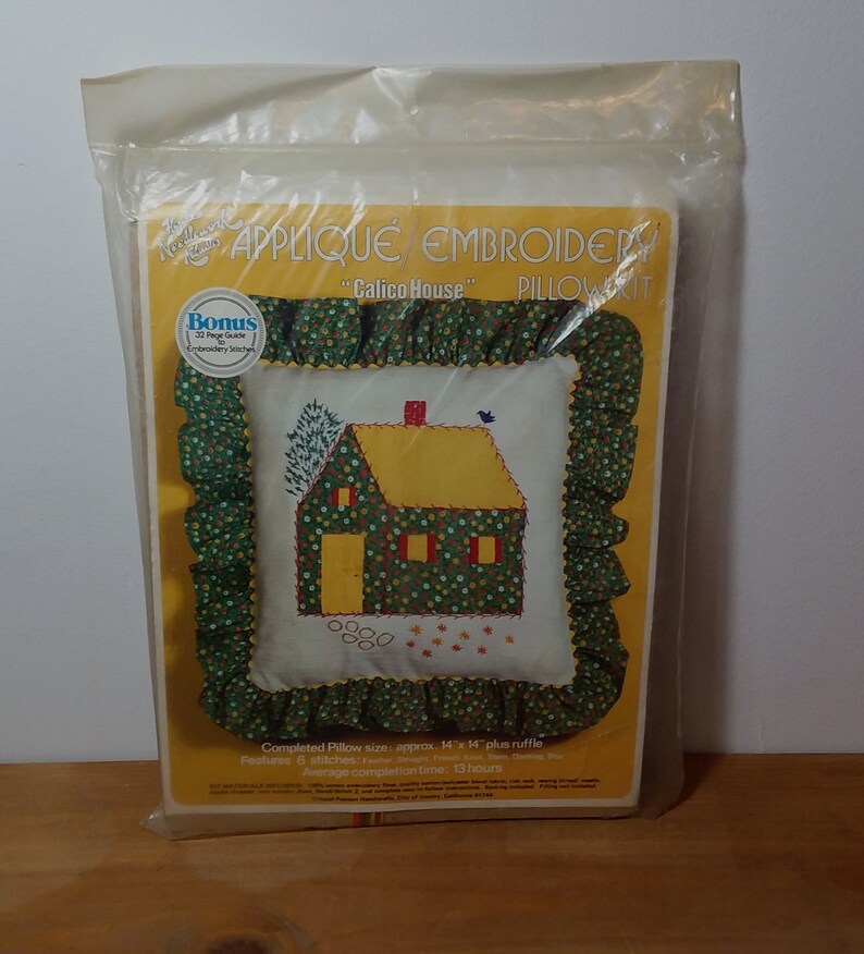 Applique Embroidery Pillow Kit Hazel S Needlework Etsy