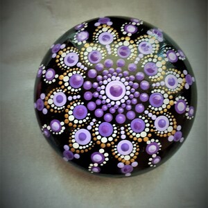 Purple & Gold Rock Mandala