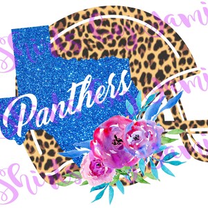 Cheetah Print Helmet & Texas with Panthers Digital Download