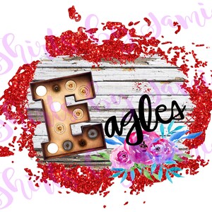 Glitter Look Eagles Sublimation Digital Download