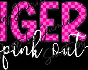 Tigers Pink Out Checkers Digital Download