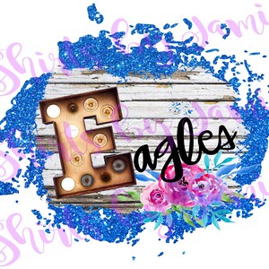 Glitter Look Eagles Sublimation Digital Download