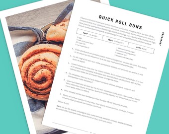 Recipe template | Etsy