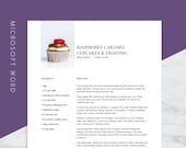 Microsoft Word Recipe Template Printable - US Letter 8.5x11 and International A4 | Instant Download Cookbook Template and Recipe Binder Kit