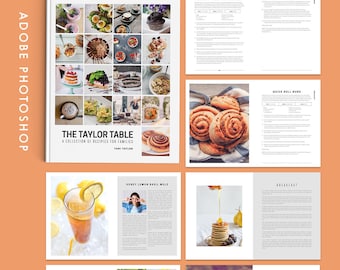 Cookbook & Recipe Template Kit - Photoshop Instant Printable Download | US Paper - Custom Family Binder Pages Sheets Adobe