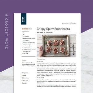 May include: A recipe for Crispy Spicy Bruschetta with a preparation time of 20 minutes and a cooking time of 20 minutes. The recipe includes ingredients such as eggs, milk, butter, flour, baking powder, sugar, salt, vanilla extract, raspberries, and sugar. The recipe also includes notes and preparations for the toast and the spread.