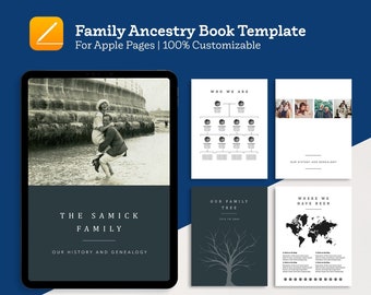 Ancestry Book Template | Family Tree Family History Genealogy Book | Mac iPad | Apple Pages