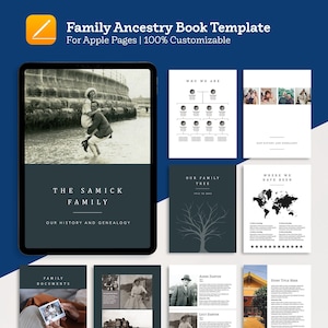 Vooroudersboeksjabloon | Stamboom Familiegeschiedenis Genealogieboek | Mac iPad | Apple-pagina's