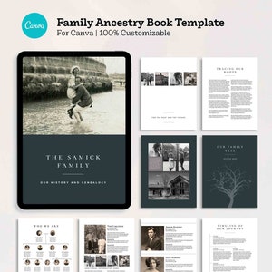 Ancestry Book Template | Family Tree Family History and Genealogy Printable Book | Mac, PC, and iPad | Canva