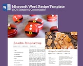 Christmas Recipe Template Printable Microsoft Word - 8.5x11, Half Page, A4 Instant Download Cookbook Binder