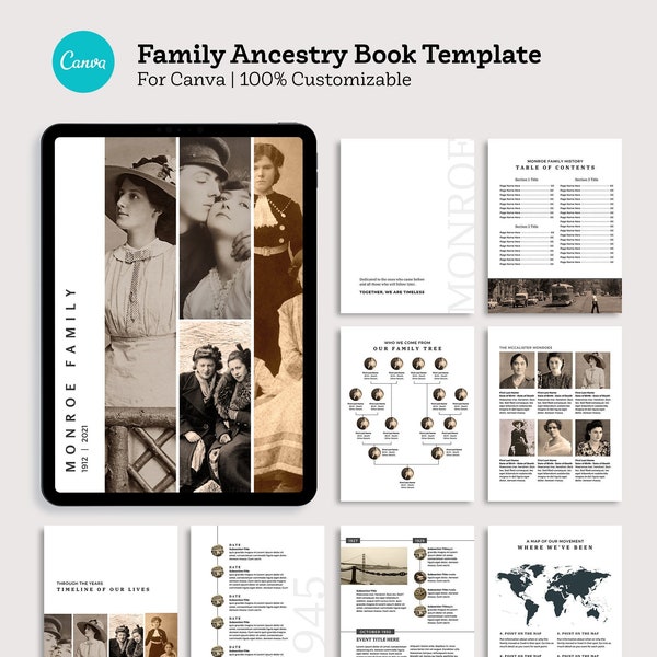 Family Tree Book Template Etsy