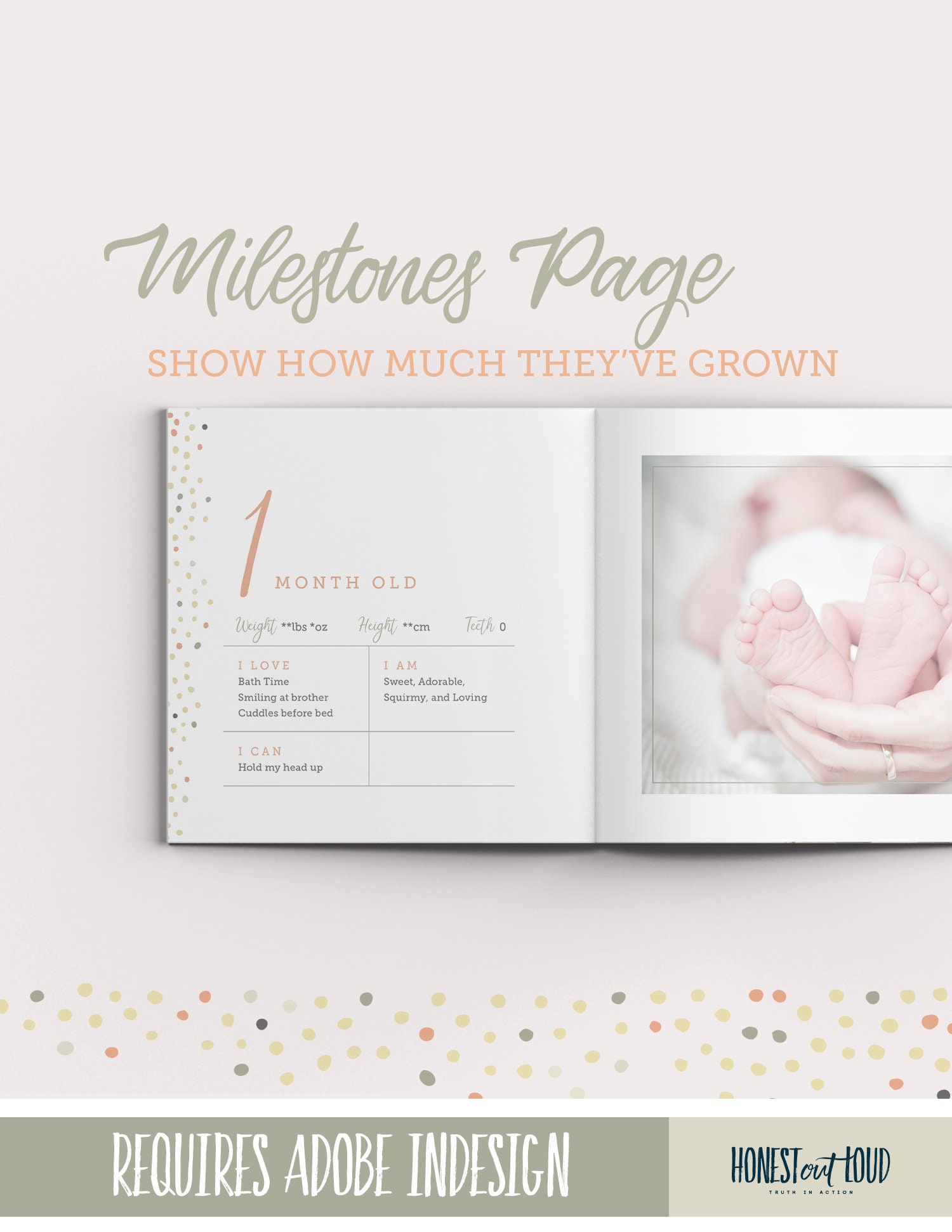 Baby Book Album Template Adobe Indesign Instant Printable Download New