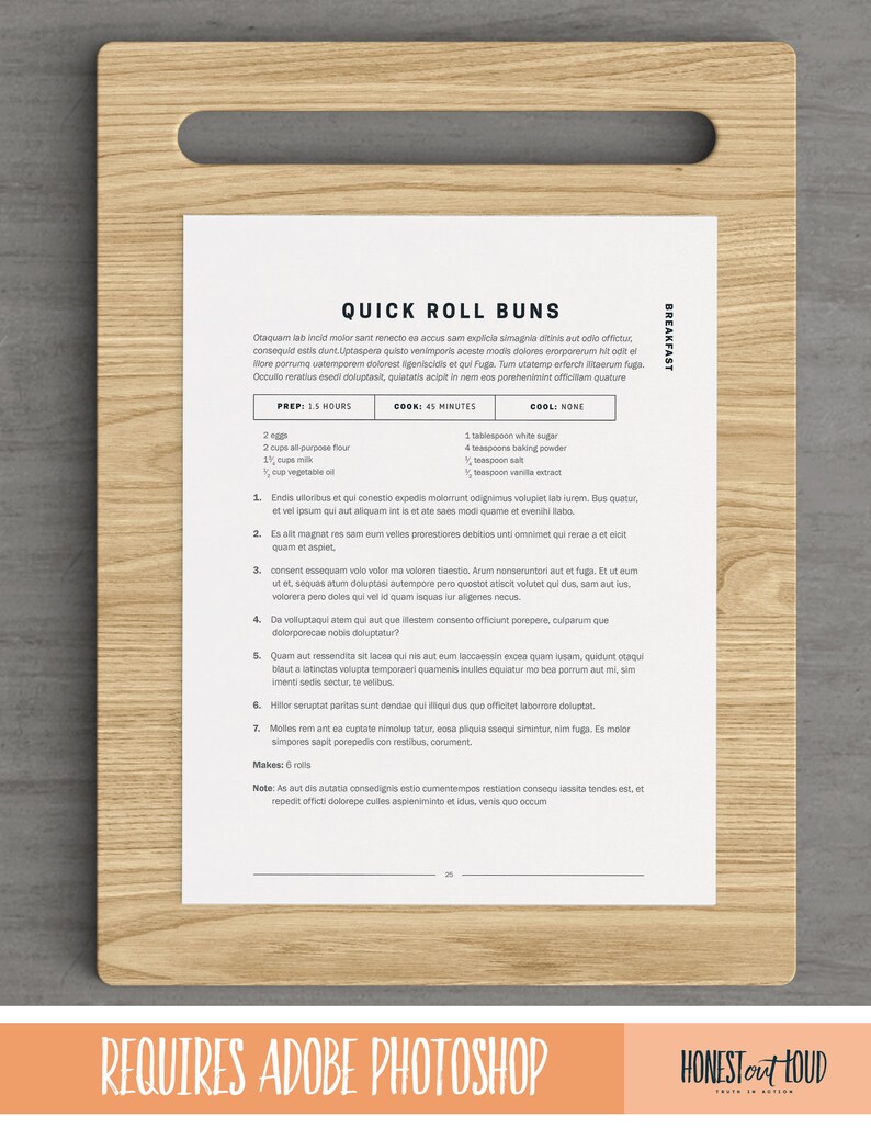 May include: A printable recipe card for quick roll buns. The recipe includes ingredients, instructions, and a note about the recipe's origins. The card has a white background with black text and a brown woodgrain background.