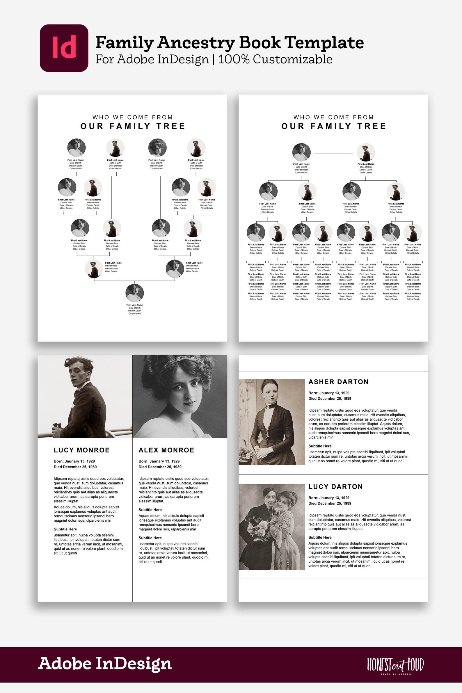 Ancestry Book Template | Family Tree Family History Genealogy Book ...