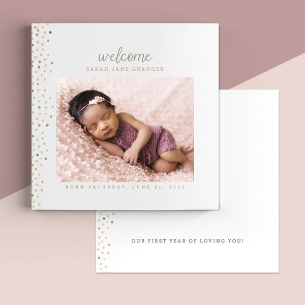 Baby Book Photoshop Album Template | Instant Printable Download | New Baby Gift | Memory Book Keepsake Girl or Boy Scrapbook Milestones