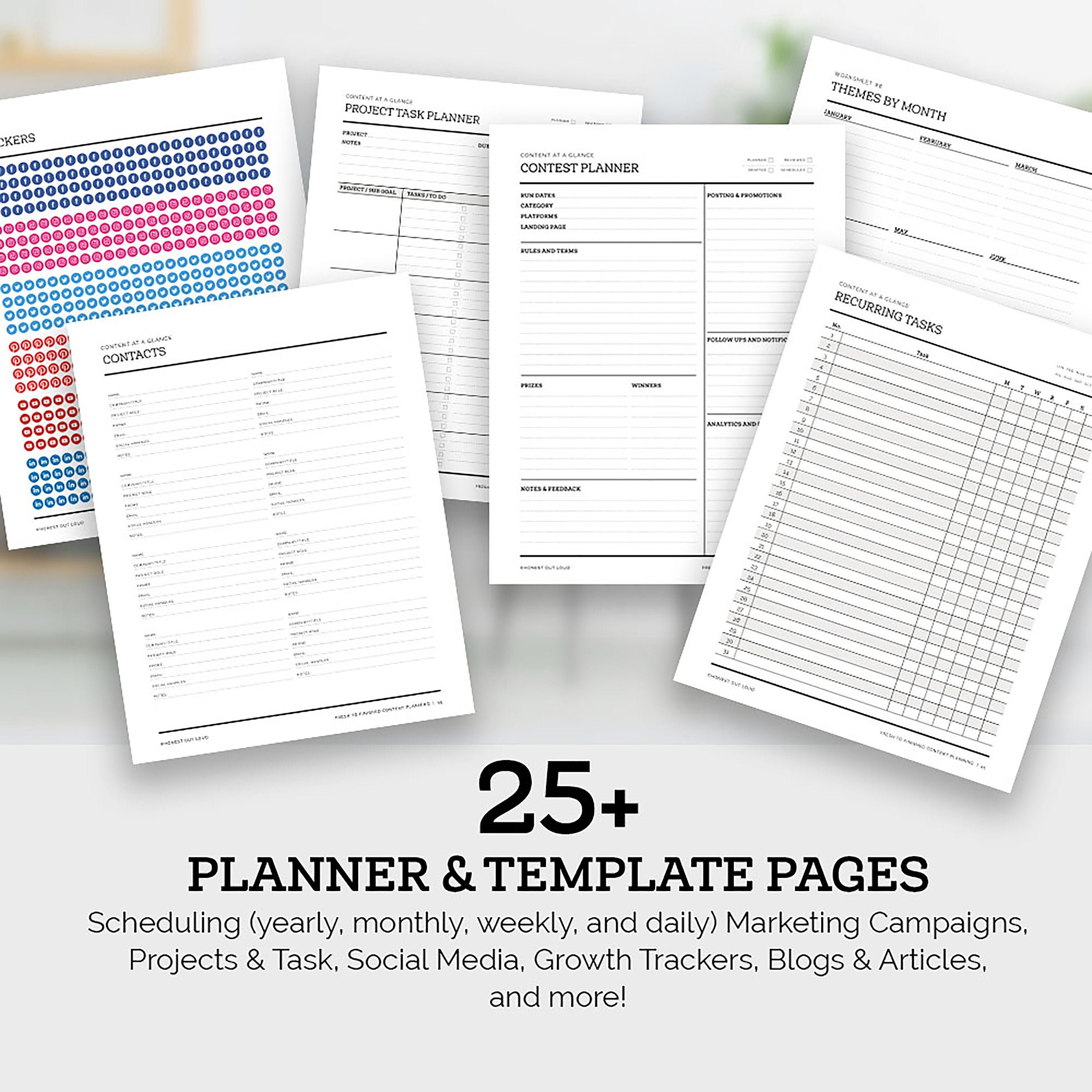 Content Marketing Guided Course Planners and Templates Etsy