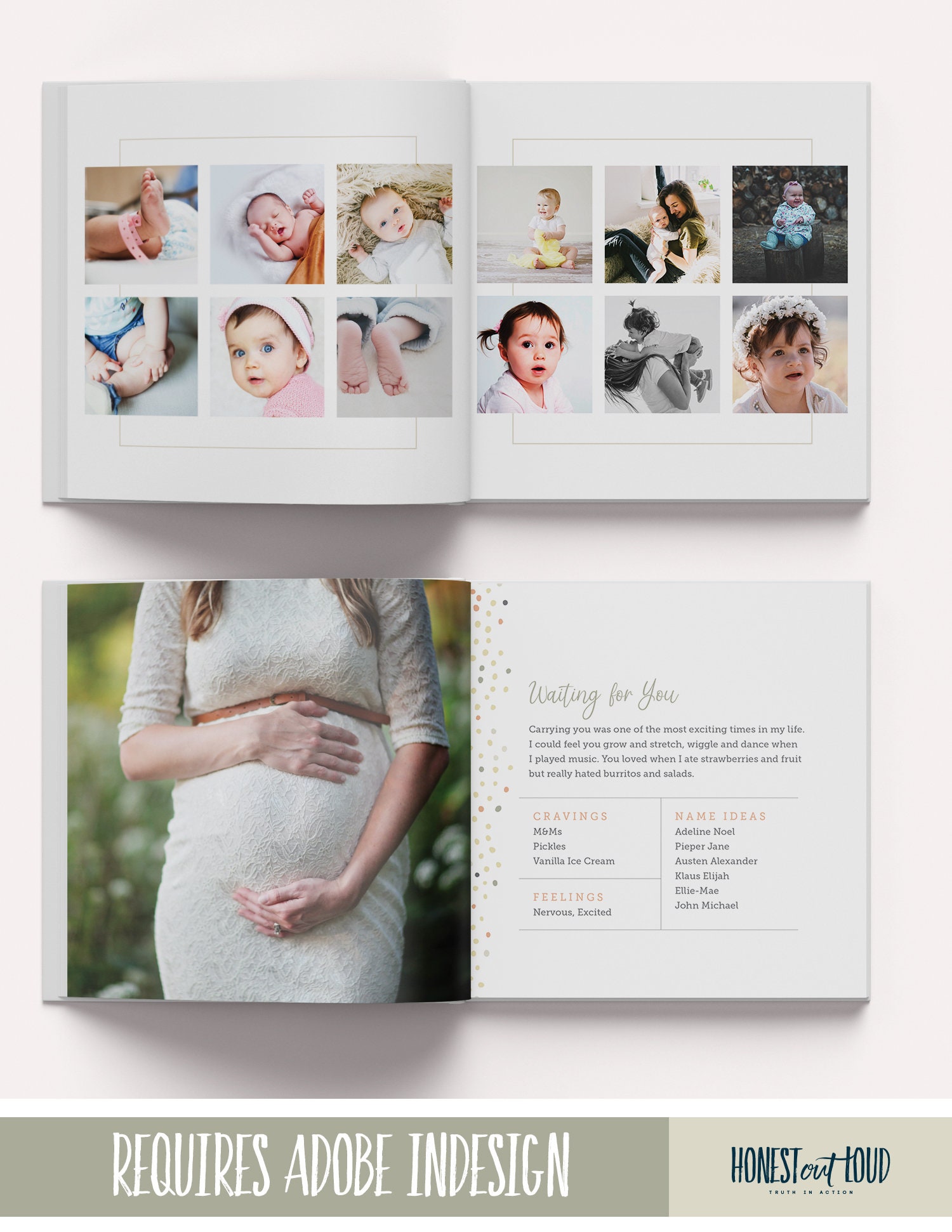Baby Book Album Template Adobe Indesign Instant Printable Download New