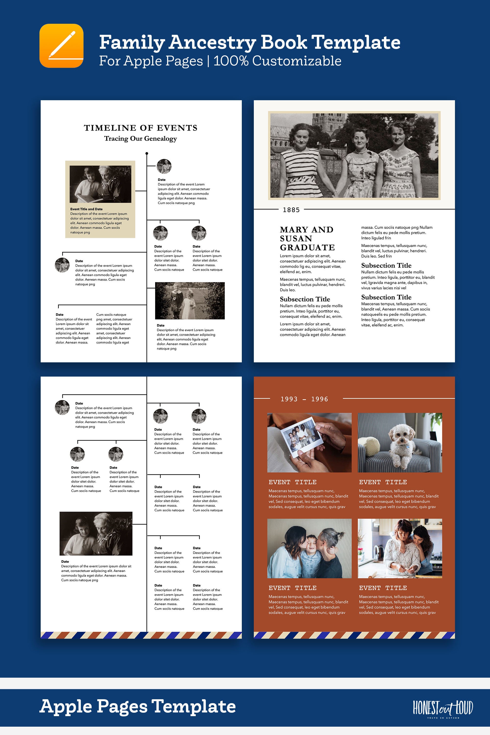 Ancestry Book Template | Family Tree Family History Genealogy Book ...