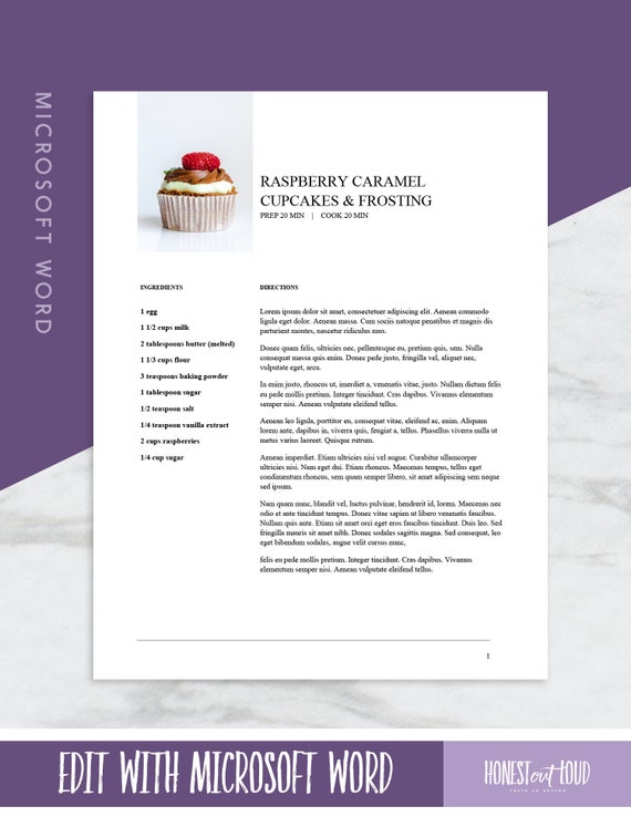 Fonkelnieuw Microsoft Word recept template printable-US letter 8.5 X11 en | Etsy KN-82