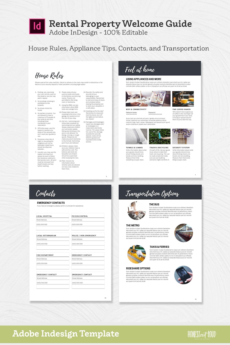 Rental Welcome Guide Template House Manual AirBNB VRBO Hosts | Etsy