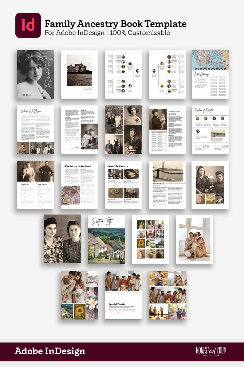Ancestry Book Template | Family Tree Family History Genealogy Book ...