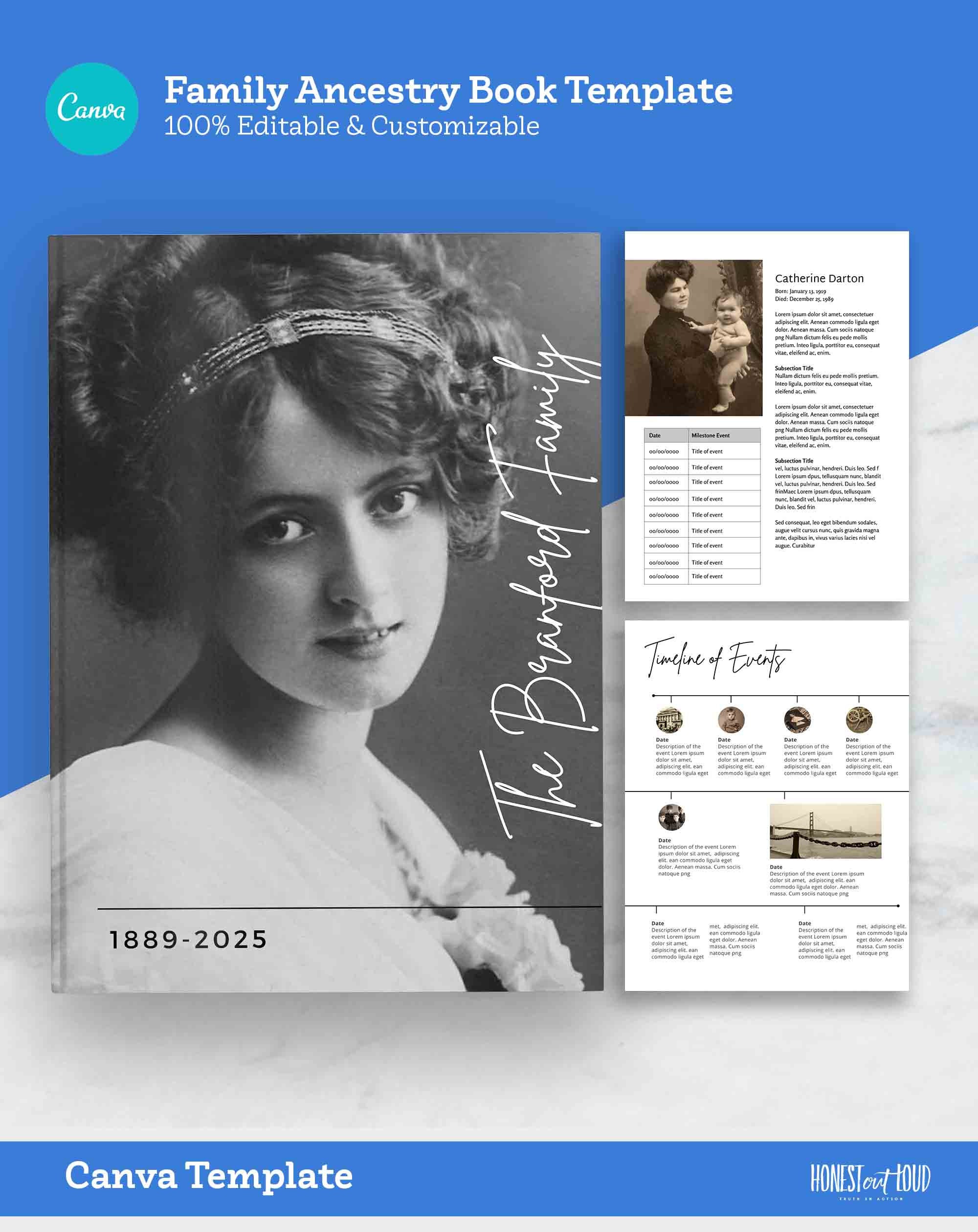 Ancestry Book Template Family Tree Family History and - Etsy Australia