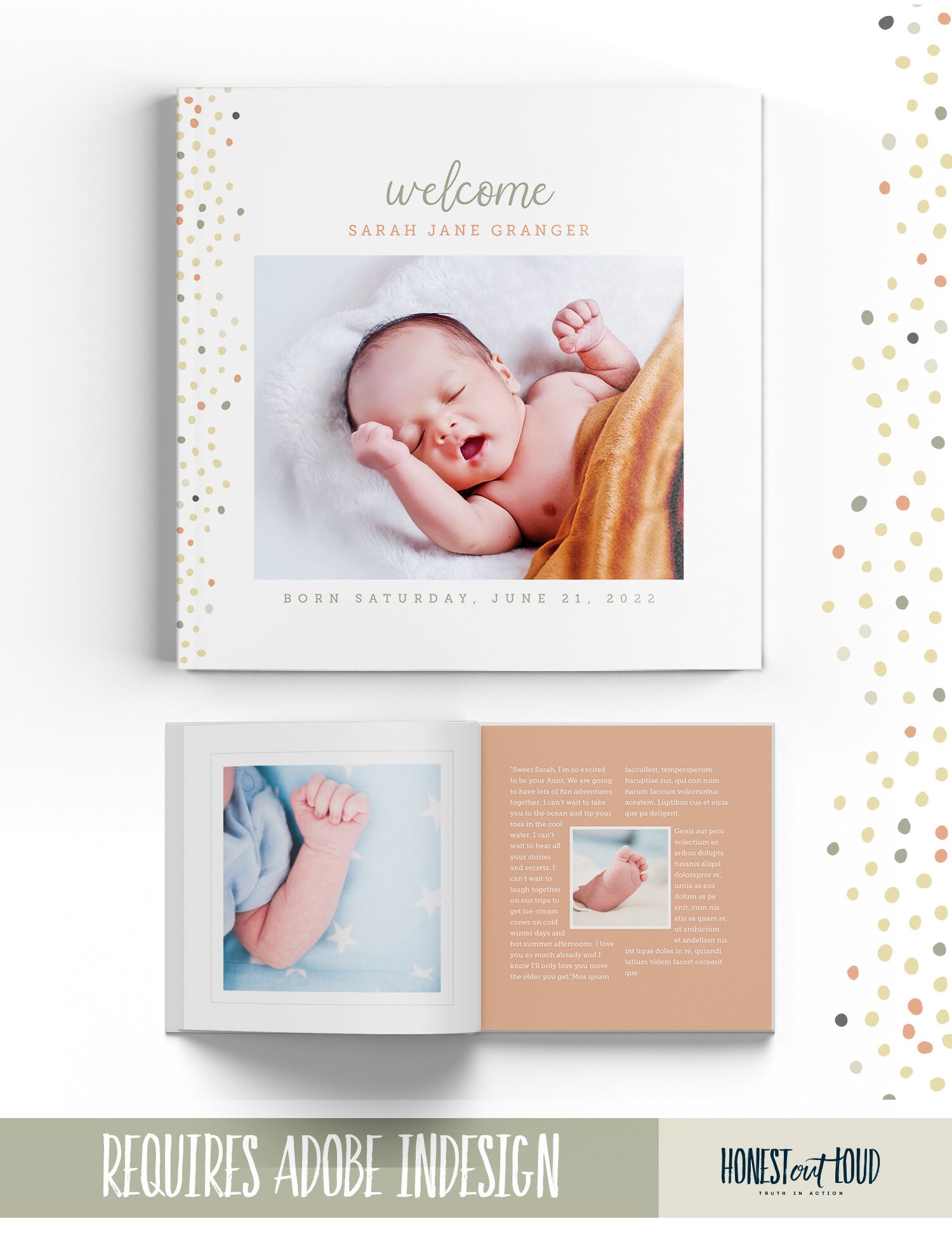 Baby Book Album Template Adobe Indesign Instant Printable Download New