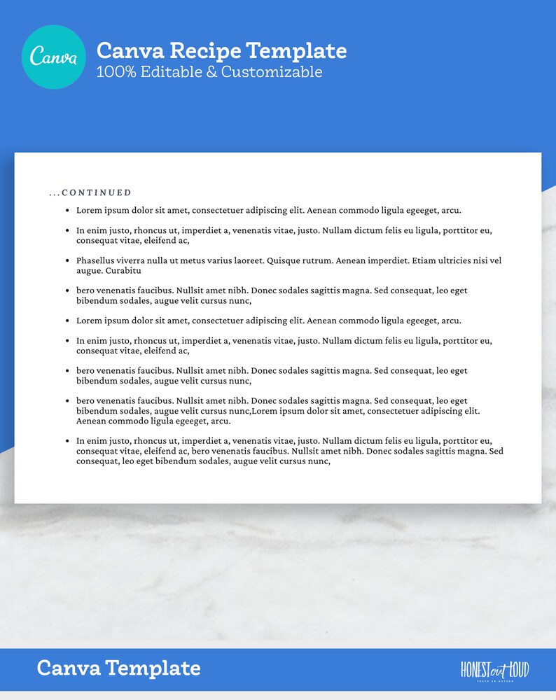 4x6 Canva Recipe Card Template Instant Printable Download Recipe Binder 