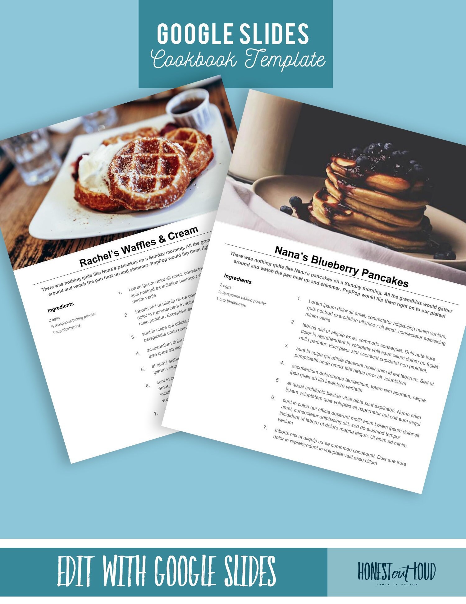Printable Recipe Template 8 5x11 Instant Download Google Slides Google Printable Recipe Template 8 5x11 Instant Download Google Slides Google