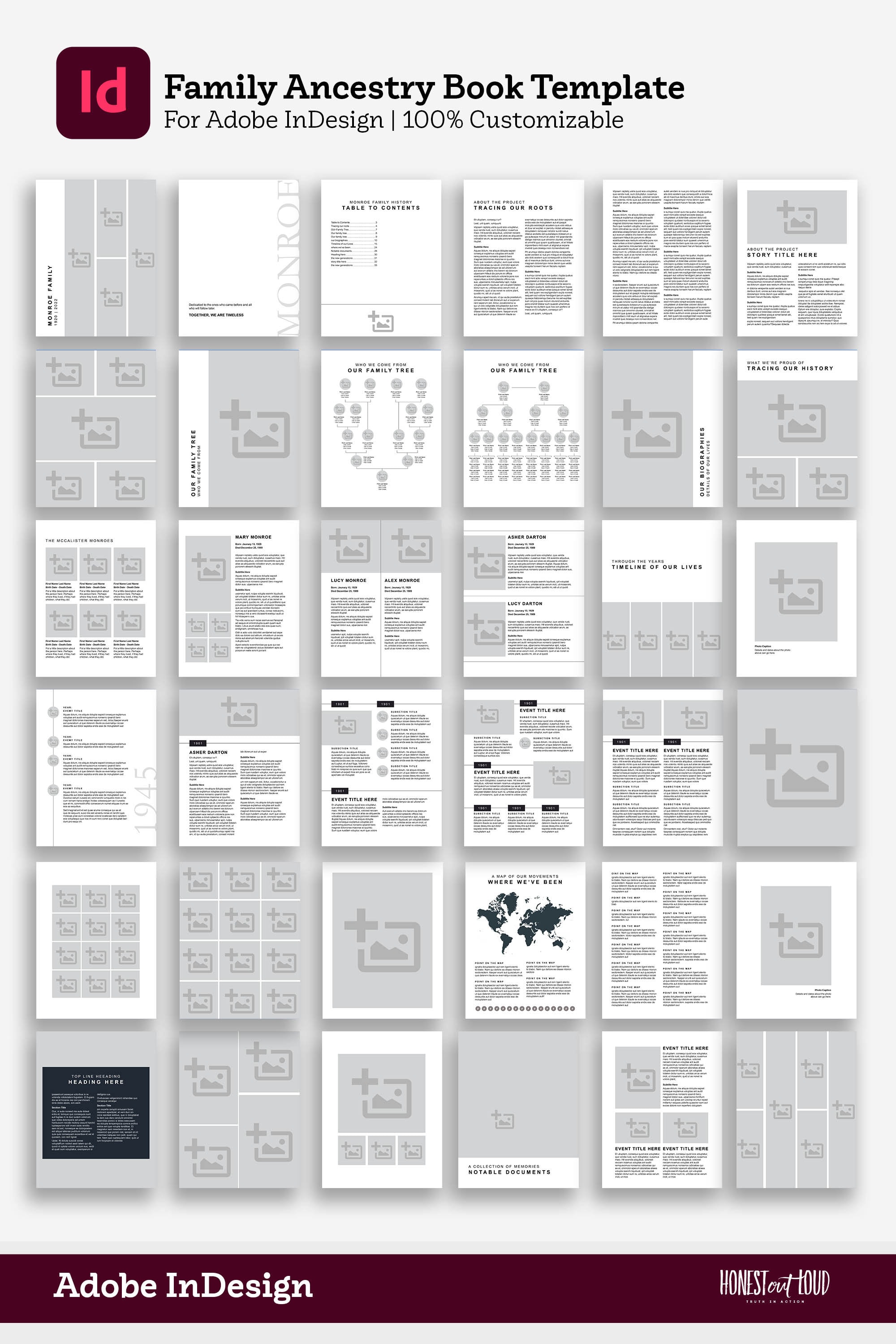 Ancestry Book Template | Family Tree Family History Genealogy Book ...