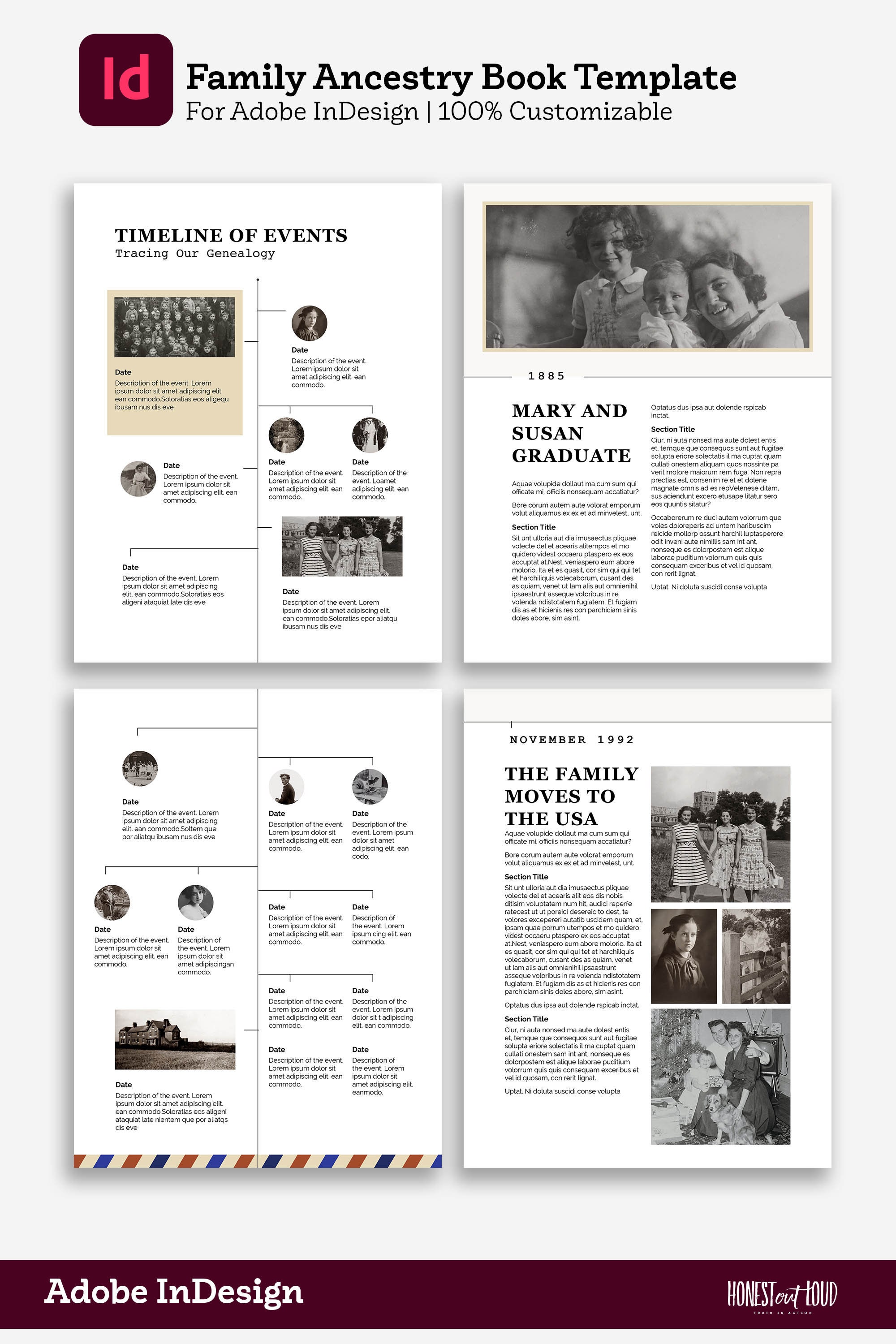 Ancestry Book Template Family Tree Family History Genealogy Book