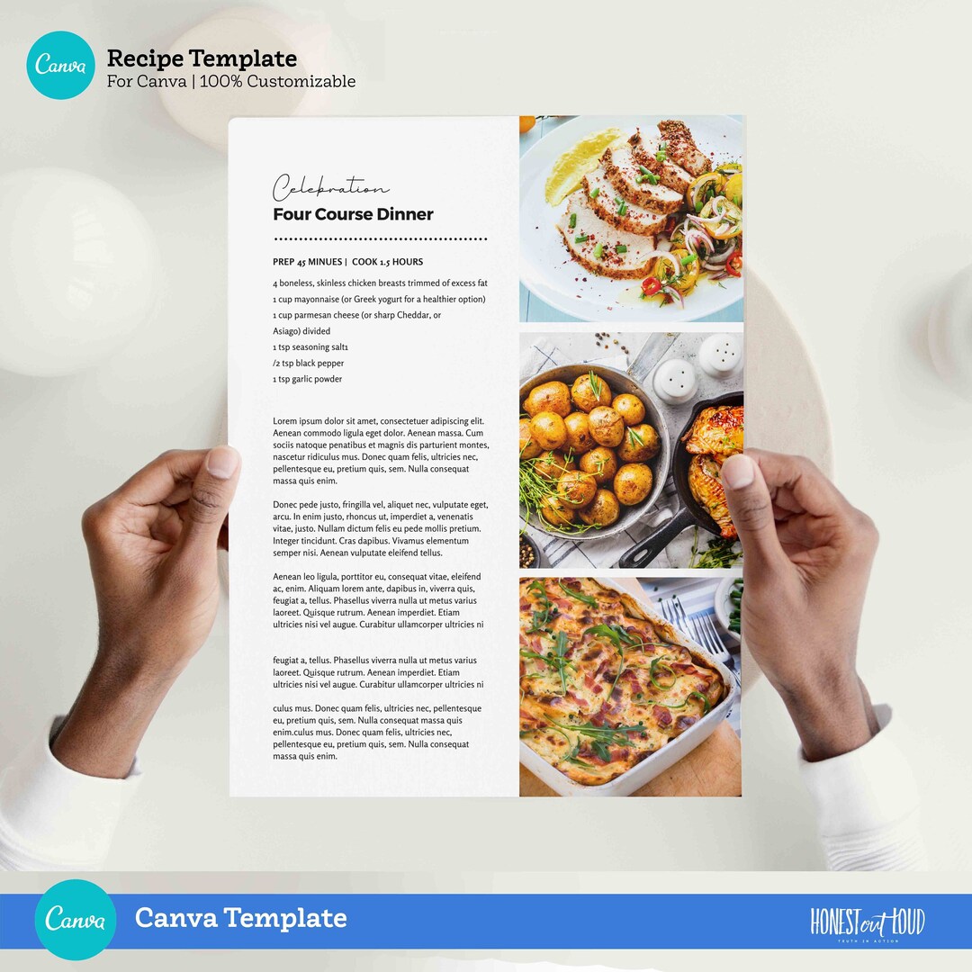 Canva Recipe Family Cookbook Printable Template - US Letter 8.5x11 ...